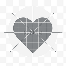 灰色心图片_几何心与线矢量图