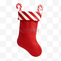 红色圣诞袜与拐杖糖