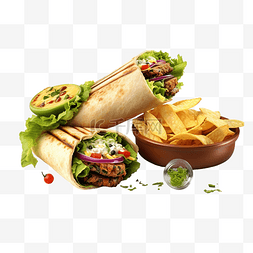 拉丁美洲食品快餐的 3d 插图