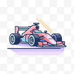 线性f1赛车插画 向量