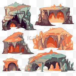 洞穴岩石图片_卡通洞穴剪贴画 卡通洞穴人物插