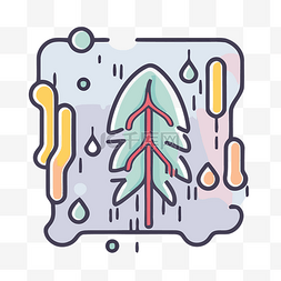 线条图标抽象松树和滴冰元素设计