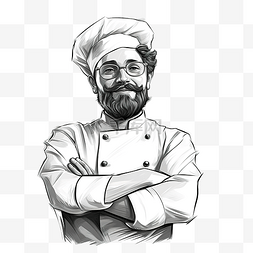 厨师肖像插画