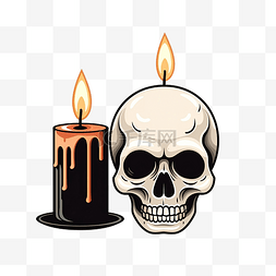 头骨和玫瑰图片_头骨和蜡烛