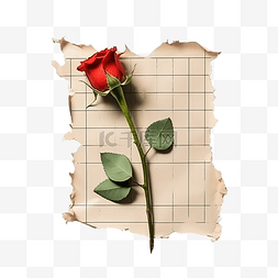 一朵花装饰图片_笼子里的一张纸，被一朵花撕破