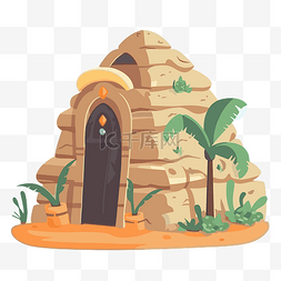 墓剪贴画阿拉伯埃及平面卡通房子