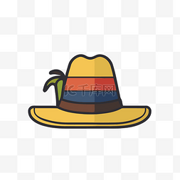 哥伦比亚图标图片_热带颜色帽子的可爱图标 向量