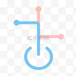 蓝色和粉色线连接到不同的路径 