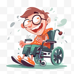 坐在轮椅上的残疾人剪贴画卡通人