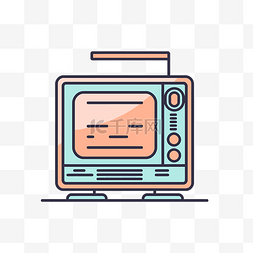 矢量高清电视图片_白色背景上的电视图标 向量