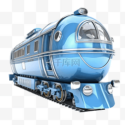老火车插图图片_3d 服务运输在蓝色蒸汽机车隔离全