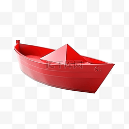 玩纸船图片_纸船的 3d 插图