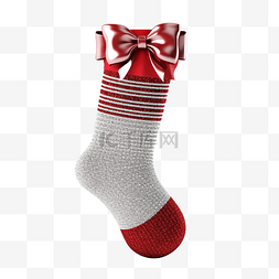 粉色的袜子图片_袜子银色和红色闪光圣诞节3D渲染