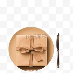 米色桌子图片_米色桌布上圣诞餐桌布置的顶视图