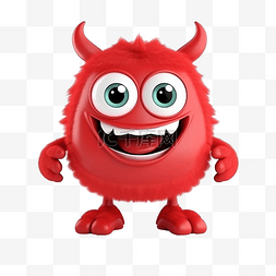 微笑可爱的红色怪物