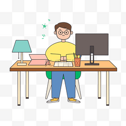 男人工作办公桌电脑