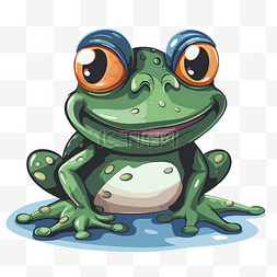 坐着的青蛙图片_青蛙剪贴画 青蛙，绿色的大眼睛