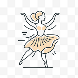 优雅的女孩图片_芭蕾舞插图与一个穿着优雅连衣裙