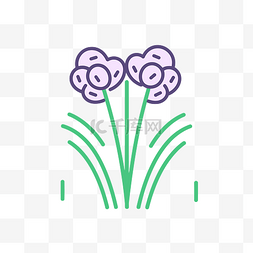 赵薇割韭菜图片_紫色花朵的线条设计和花朵图标 