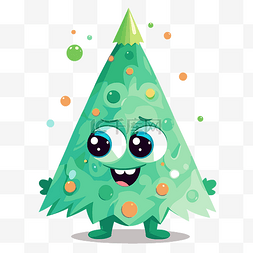 三角形圣诞树剪贴画 卡通圣诞树 