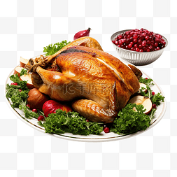 美食配菜装饰图片_圣诞餐桌配火鸡