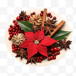 咖啡树枝图片_圣诞装饰与冷杉树枝