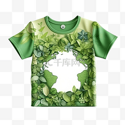 3d 插图 T 恤地球母亲日套装