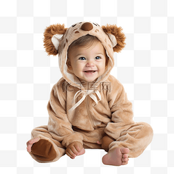 婴儿服装图片_小男孩打扮成小狮子万圣节婴儿服