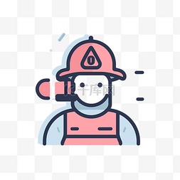 消防员背景图片_戴着头盔的消防员的轮廓图标 向