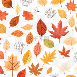 棕色枝条图片_秋天的树叶无缝模式