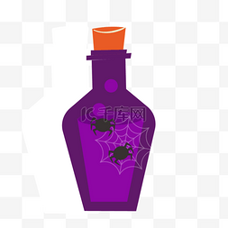 愿望卡通图片_许愿瓶玻璃紫色的巫师