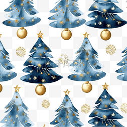 三列图片_圣诞图案与金色玩具杉树时尚圣诞