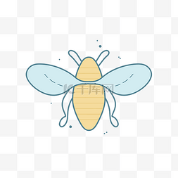 带小翅膀的蜜蜂的矢量图