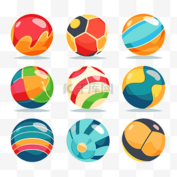 沙滩球球图片_沙滩球剪贴画集代表运动卡通的彩