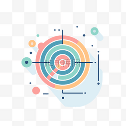 事图标图片_带点和圆圈的圆圈的彩色图标 向