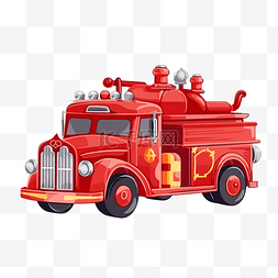 消防车剪贴画可爱的红色消防车绘