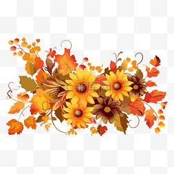 秋天的花朵边框