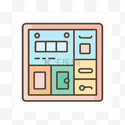 菜单背景高清素材图片_带有颜色和小方块的菜单的简单图