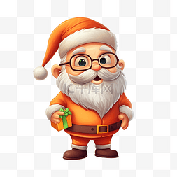 老人的眼睛图片_可爱的卡通吉祥物人物橙色圣诞老