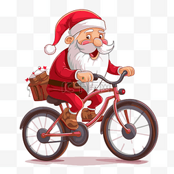 骑自行车的图片_骑自行车的圣诞老人 向量