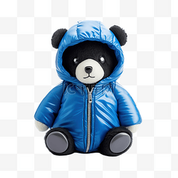 穿着蓝色连帽衫的孤独熊猫