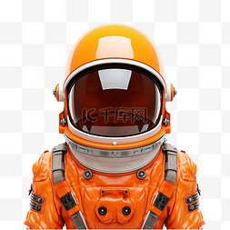 太空头盔图片_橙色太空头盔套装宇航员装备前视