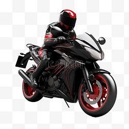 骑手摩托车隔离 3d 渲染