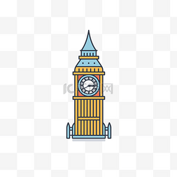 钟线性图片_大笨钟时钟图标 伦敦 伦敦塔图标 