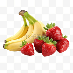 草莓植物树叶图片_香蕉和草莓
