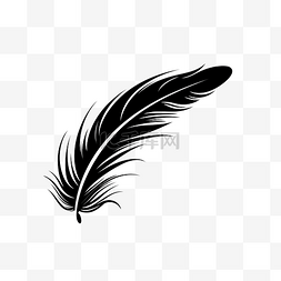 鸽子形象图片_黑色图形绘制风格鸟羽毛隔离元素