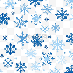 圣诞雪花图案元素图片_蓝色和白色圣诞雪花无缝图案