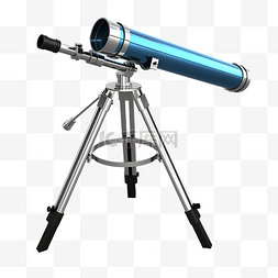 望远镜观星插画图片_教育对象望远镜图3d