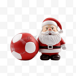 粘土圣诞老人和雪球冬季足球