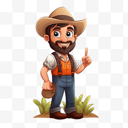 农业卡通农业图片_man farmer 农业卡通人物 插图